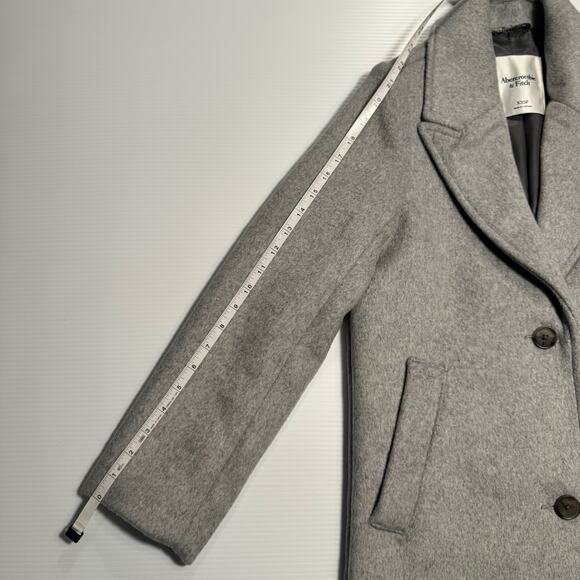 Abercrombie Wool Blend Tailored Coat Gray Women’s XXS Petite Luxury Old Money - Picture 8 of 16